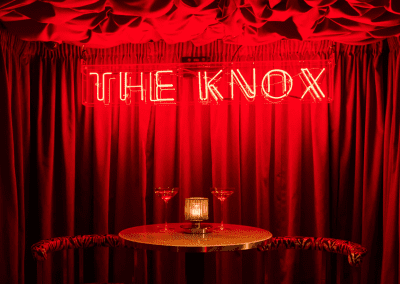 Interior of a stylish and immersive nightclub featuring bespoke soft furnishings and bespoke seating and furniture to enhance the nighttime atmosphere.