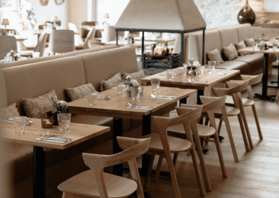 Interior of The Griffin Inn Swithland, featuring contract furniture and soft furnishings, blending heritage charm with contemporary comfort.