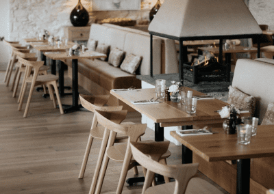 Interior of The Griffin Inn Swithland, featuring contract furniture and soft furnishings, blending heritage charm with contemporary comfort.