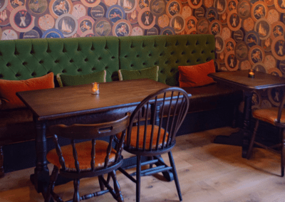 Interior of The Griffin Inn Swithland, featuring contract furniture and soft furnishings, blending heritage charm with contemporary comfort.