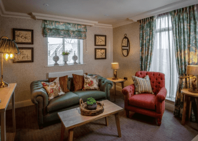 Bespoke headboards, contract furniture, and soft furnishings for a country hotel, creating a stylish and comfortable interior.