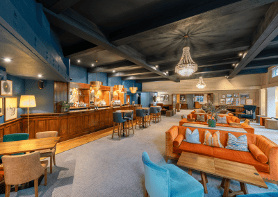 Bespoke restaurant and lounge furniture in bright tones, rich textures and contemporary style for a warm and welcoming guest experience.