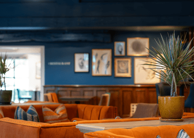 Bespoke restaurant and lounge furniture in bright tones, rich textures and contemporary style for a warm and welcoming guest experience.