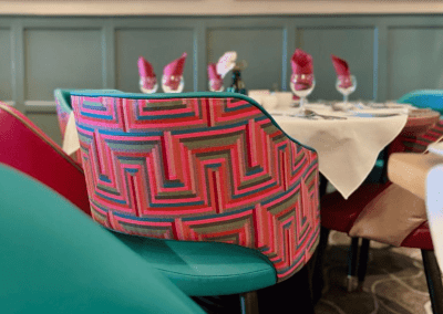 Bespoke hotel furniture featuring bright tones, durable finishes, and welcoming style for guests.