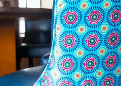 Bespoke pub furniture featuring bold fabrics, vibrant colours, and custom fixed seating by Jameson Seating