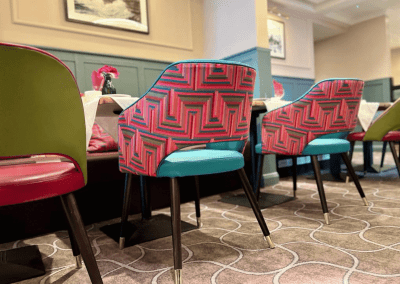 Bespoke hotel furniture featuring bright tones, durable finishes, and welcoming style for guests.