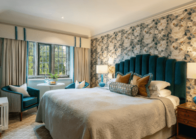 Bespoke hotel furniture featuring bright and modern tones, durable finishes and a welcoming contemporary style for guests.