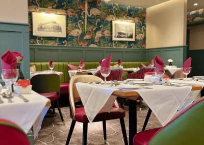 Bespoke hotel furniture featuring bright tones, durable finishes, and welcoming style for guests.