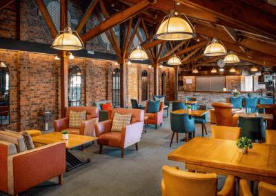 Contract hotel furniture in bar, lounge, and dining areas at Middletons Hotel York, showcasing style, comfort, and quality.