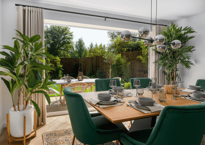 Interiors of Cameron Homes show homes featuring bespoke curtains and blinds by Jameson Seating, complementing family-friendly, modern living spaces.