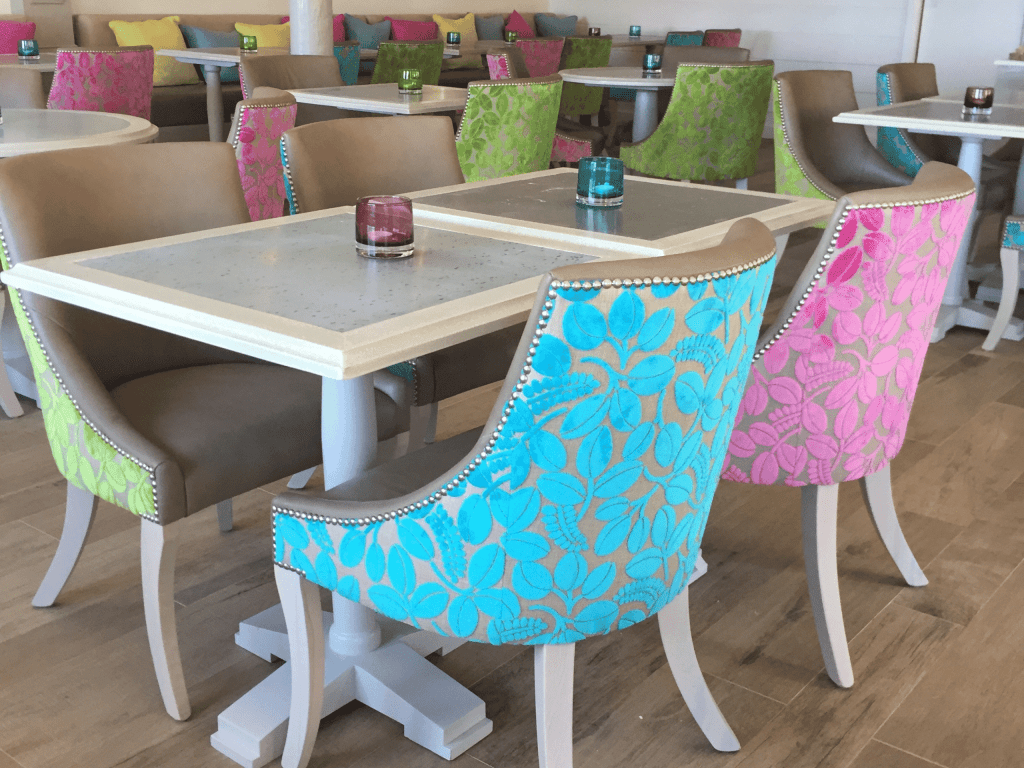 Handcrafted bespoke furniture supplied to Blue Waters Hotel, Antigua, showcasing British design, quality, and craftsmanship in a Caribbean setting.