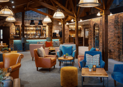 Contract hotel furniture in bar, lounge, and dining areas at Middletons Hotel York, showcasing style, comfort, and quality.
