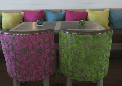 Handcrafted bespoke furniture supplied to a hotel in Antigua, showcasing British design, quality, and craftsmanship in a Caribbean setting.