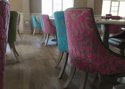 Handcrafted bespoke furniture supplied to a hotel in Antigua, showcasing British design, quality, and craftsmanship in a Caribbean setting.