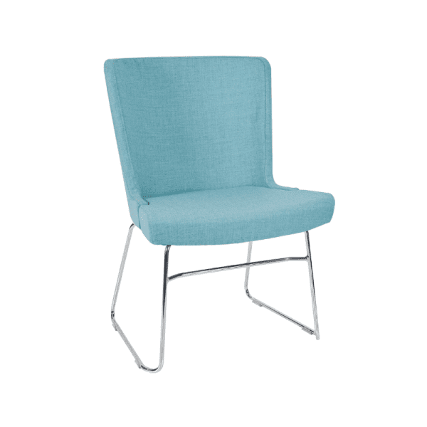 An image of a dining chair showing its frame, seat and backrest.