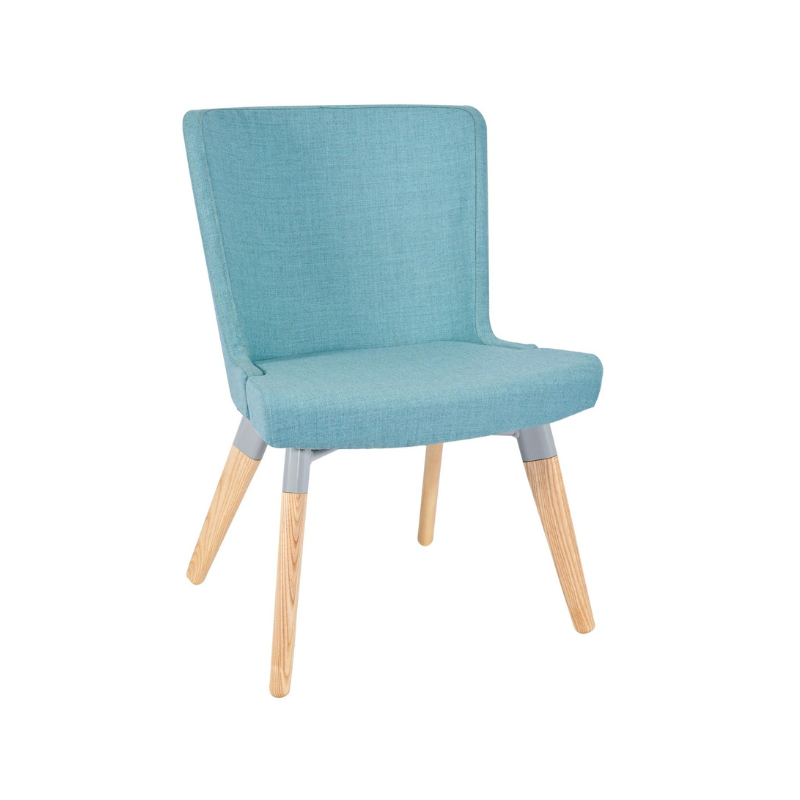 An image of a dining chair showing its frame, seat and backrest.